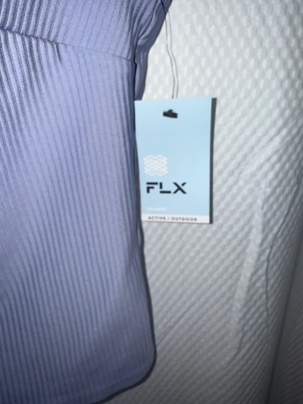 FLX Active Outdoor Ribbed Mock Neck Tank with Bust Darts - Periwinkle - XL - Picture 3 of 5